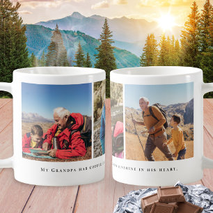 Grandpa 3 Photo Collage Custom Quote Coffee Mug