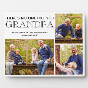 Grandpa 3 Photo Collage Grandchildrens Names Plaque