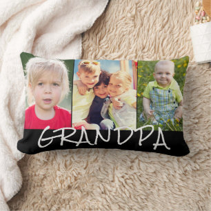 Grandpa 3 Photo Collage  Lumbar Pillow