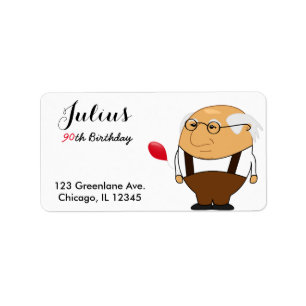 Grandpa 90th Birthday Address Label   Personalize
