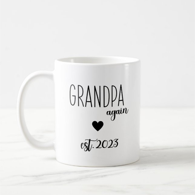 Grandpa Again 2023, Promoted To Grandpa Again 2023 Coffee Mug (Left)