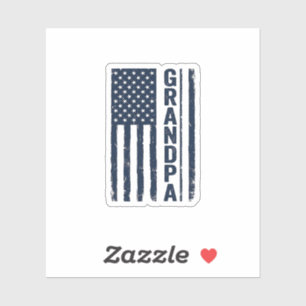 Grandpa American Flag Distressed Patriotic Design_