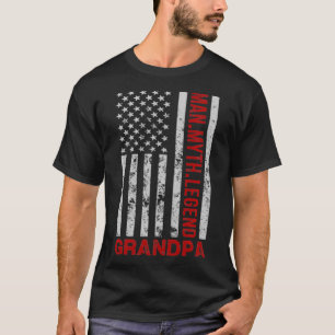 Grandpa American Flag Man Myth Legend Pullover