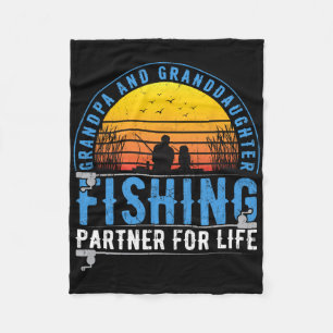Grandpa And Granddaughter Fishing Buddies For Life Fleece Blanket