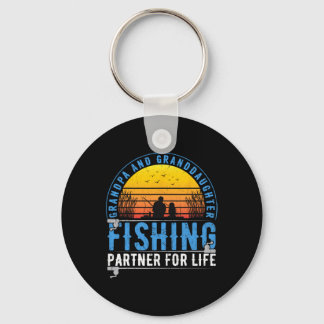 Grandpa And Granddaughter Fishing Buddies For Life Keychain