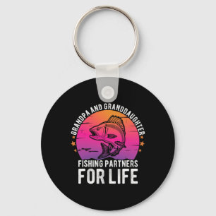 Grandpa And Granddaughter Fishing Partners For Lif Keychain