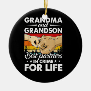 Grandpa And Grandson Best Partners In Crime For Ceramic Ornament