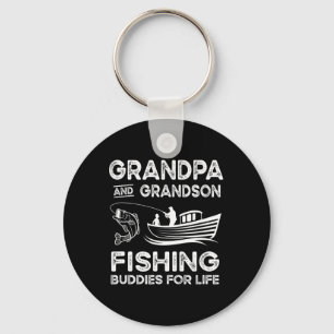 Grandpa And Grandson Fishing Buddies For Life Gift Keychain