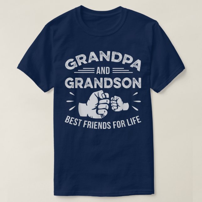 Grandpa and Grandson Matching Fist Bump Best Frien T-Shirt (Design Front)