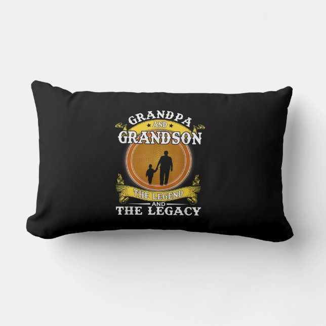 Grandpa And Grandson The Legend And The Legacy Lumbar Pillow (Front)