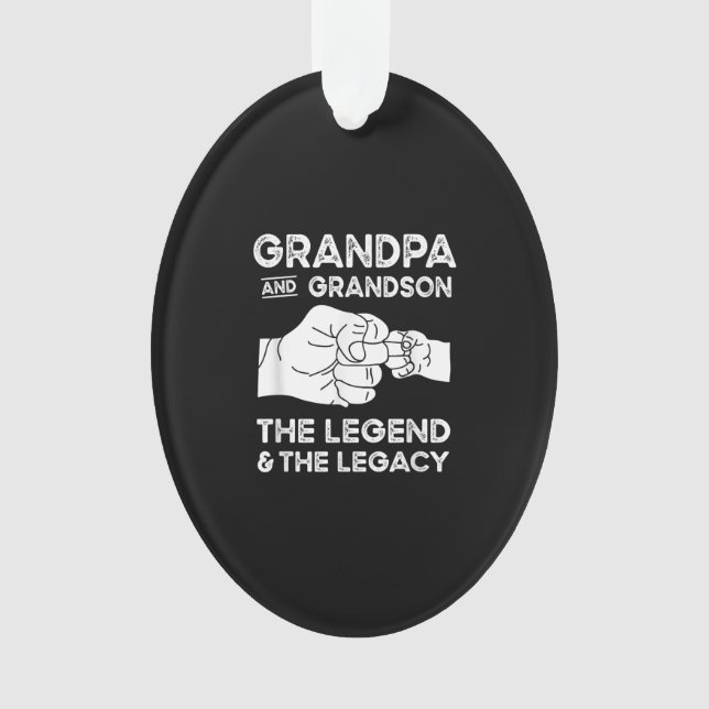 Grandpa And Grandson The Legend And The Legacy Ornament (Front)
