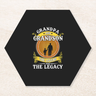 Grandpa And Grandson The Legend And The Legacy Paper Coaster