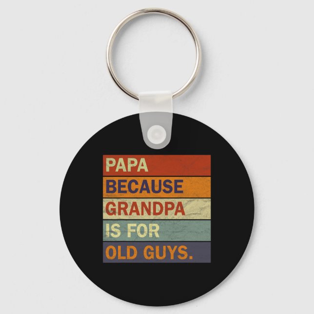 Grandpa Art For Men Grandfather Papa Parent Father Keychain (Front)