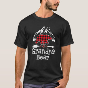 Grandpa Bear Buffalo Plaid Family Father's Day T-Shirt