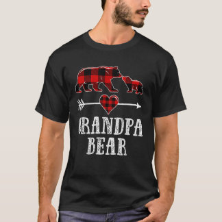 Grandpa Bear Christmas Grandpa Bear Plaid Pajama  T-Shirt