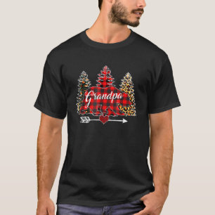 Grandpa Bear Christmas Tree Leopard Red Buffalo Fa T-Shirt
