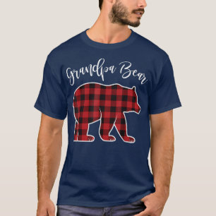 Grandpa Bear Pajama Red Buffalo Xmas Funny Family T-Shirt