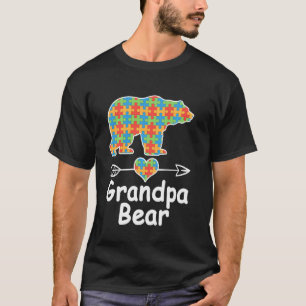 Grandpa Bear Puzzle Piece Autism Awareness Family T-Shirt
