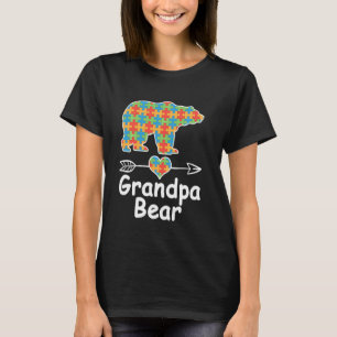 Grandpa Bear Puzzle Piece Autism Awareness Family T-Shirt