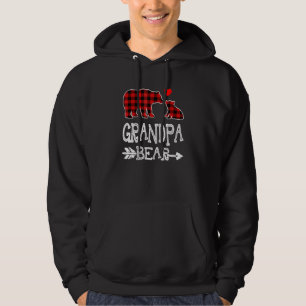 Grandpa Bear Red Buffalo Plaid Grandma Bear Pajama Hoodie