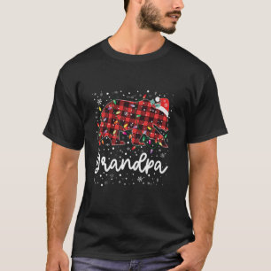 Grandpa Bear Red Plaid Christmas Pajama Merry Xmas T-Shirt