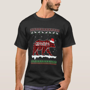 Grandpa Bear Santa Red Plaid Family Pyjamas For Ch T-Shirt