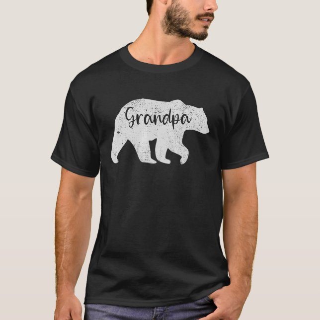 Grandpa Bear  Vintage Distressed Cool Grandpa T-Shirt (Front)