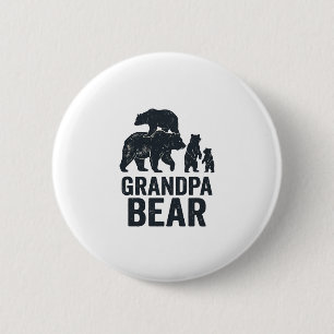 Grandpa Bear Vintage Engraving Family Bear Shirt D 2 Inch Round Button