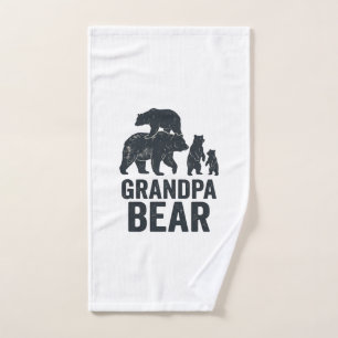 Grandpa Bear Vintage Engraving Family Bear Shirt D Hand Towel