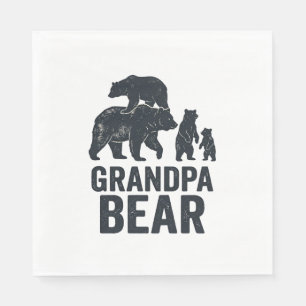 Grandpa Bear Vintage Engraving Family Bear Shirt D Napkin