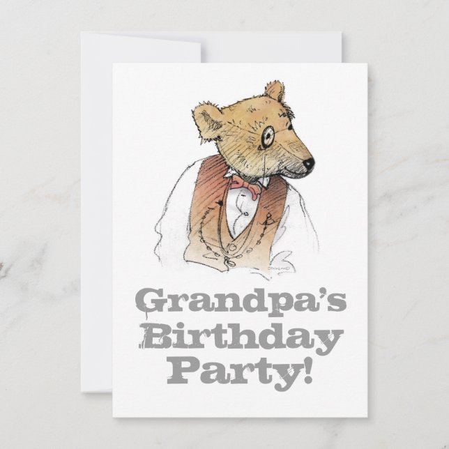 Grandpa Bear's 80th Birthday Party Invitation (Front)