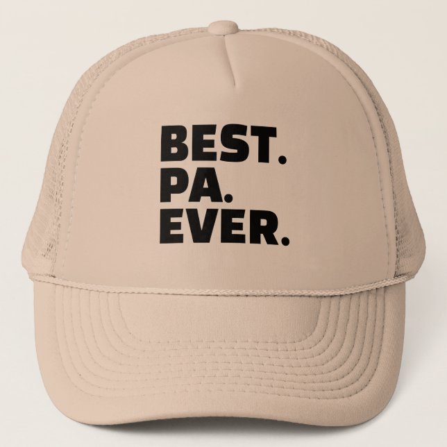 Grandpa Best Pa Ever Bold Typography Trucker Hat (Front)