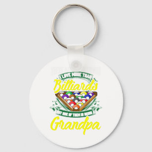 Grandpa Billiards Pool Game Player Ll Stick Papa G Keychain