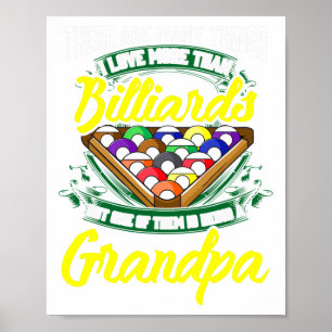 Grandpa Billiards Pool Game Player Ll Stick Papa G Poster