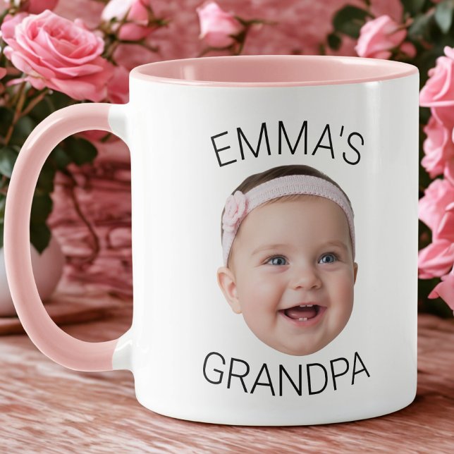 Grandpa Birthday Baby Face Custom Mug (Creator Uploaded)
