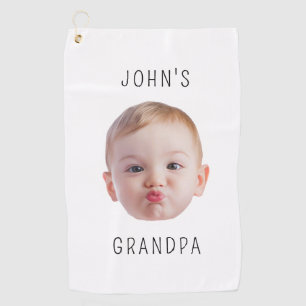 Grandpa Birthday, Baby Face Dady Gift, Custom Face Golf Towel