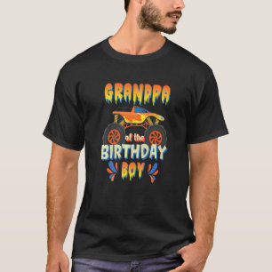 Grandpa Birthday Boy Monster Truck Theme Matching T-Shirt