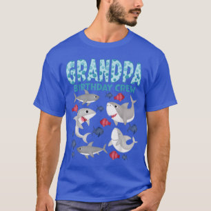 Grandpa Birthday Crew Sharks Theme Family Matching T-Shirt