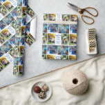 Grandpa Birthday Custom Grandkids Photo Collage Wrapping Paper<br><div class="desc">This cute,  custom grandkids photo wrapping paper for a grandfather features a modern layout of 4 grandchildren photos on a white background with blue typography reading We Love You Grandpa. This beautiful grandchildren gift wrap features your own photograph collage surrounding your personalized message and names.</div>