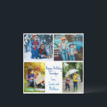 Grandpa Birthday Grandkids Photo Collage Card<br><div class="desc">This cute,  custom kids photo birthday card for a grandfather features a modern layout of 4 grandchildren photos on a white background with blue typography reading Happy Birthday Grandpa. This beautiful grandkids photo gift features your own photograph collage surrounding your personalized message and names.</div>