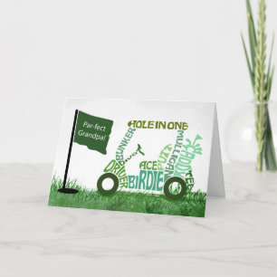 Grandpa Birthday Par-Fect Golf Cart in Words Card