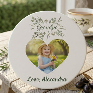Grandpa Birthday Wildflower Botanical Photo Coaster