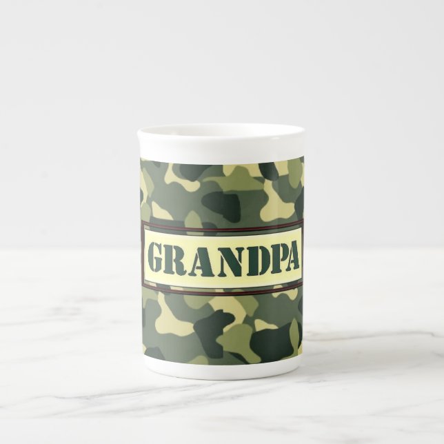 Grandpa Camo Bone China Mug (Front)