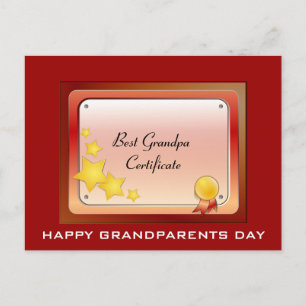 Grandpa Certificate Postcard (Personalize)