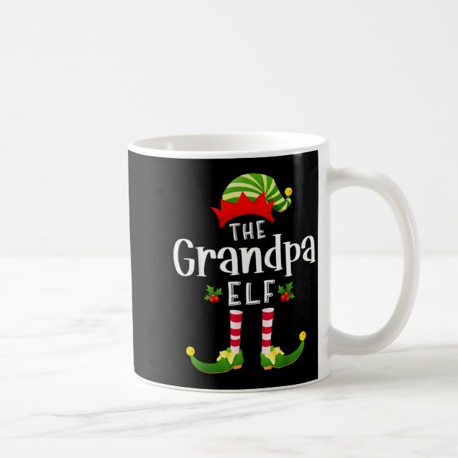 Grandpa Christmas Elf Matching Pajama X-mas Party  Coffee Mug (Right)