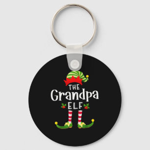 Grandpa Christmas Elf Matching Pajama X-mas Party  Keychain
