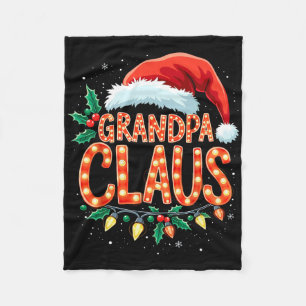 Grandpa Christmas Festive Holiday  Fleece Blanket