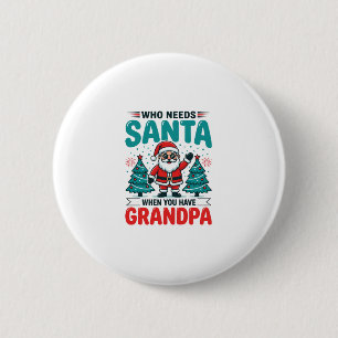 Grandpa Christmas Santa Family 2 Inch Round Button