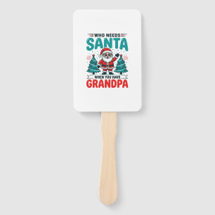 Grandpa Christmas Santa Family Hand Fan