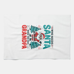 Grandpa Christmas Santa Family Kitchen Towel
